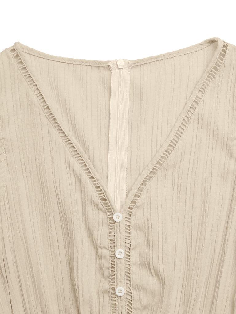 2026 Frühling/Sommer V-Ausschnitt Ärmellos Jumpsuit mit hoher Taille - Europäischer & Amerikanischer Resort Lässiger Stil für Damen