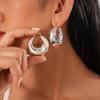 Metal Glossy Pleated Round U-shaped Ear Buckle Personalized Fashion Commuter Earrings