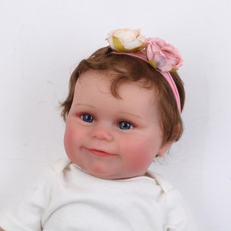 20'' Baby Toddler for Doll Lifelike Reborn Toy Birthday Gift Real & Super Soft for Touch Heavy Weight for W/ Smile Face