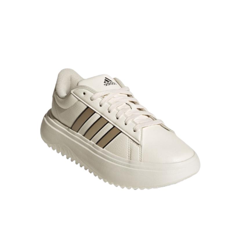 Adidas Grand Court Platform Synthetic Leather Comfortable Fashion Slip Resistant Durable Low Top Tennis Shoes Women Sneakers Pink White JS2944