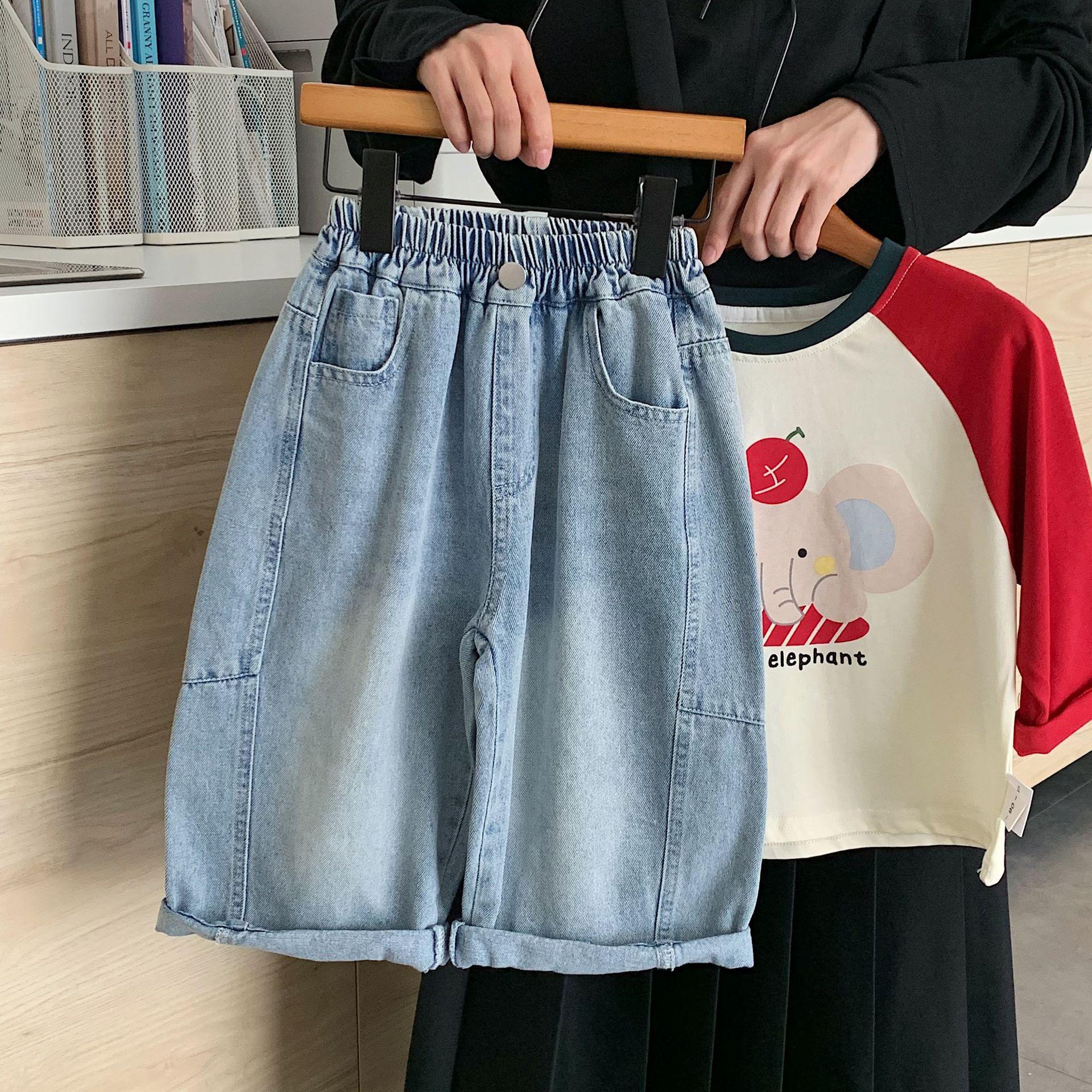 2025 Осень Корейский стиль Мальчики Свободные Прямые Джинсы 90 cm