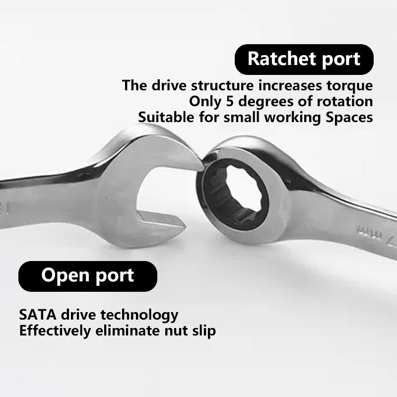 1pcs  Reversible Dual-purpose ratchet wrench Ratchet Socket Spanner Nut Repair Tools 6mm-19mm