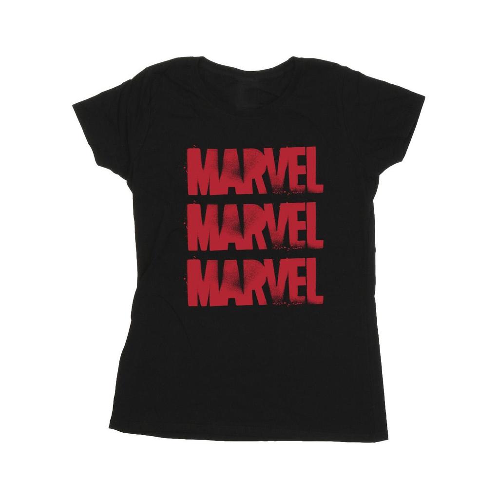 Marvel Womens/Ladies Red Spray Logos Cotton T-Shirt