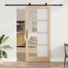 ORKDAL Sliding Door Natural 93 x 211 cm Solid Pine Wood and Glass