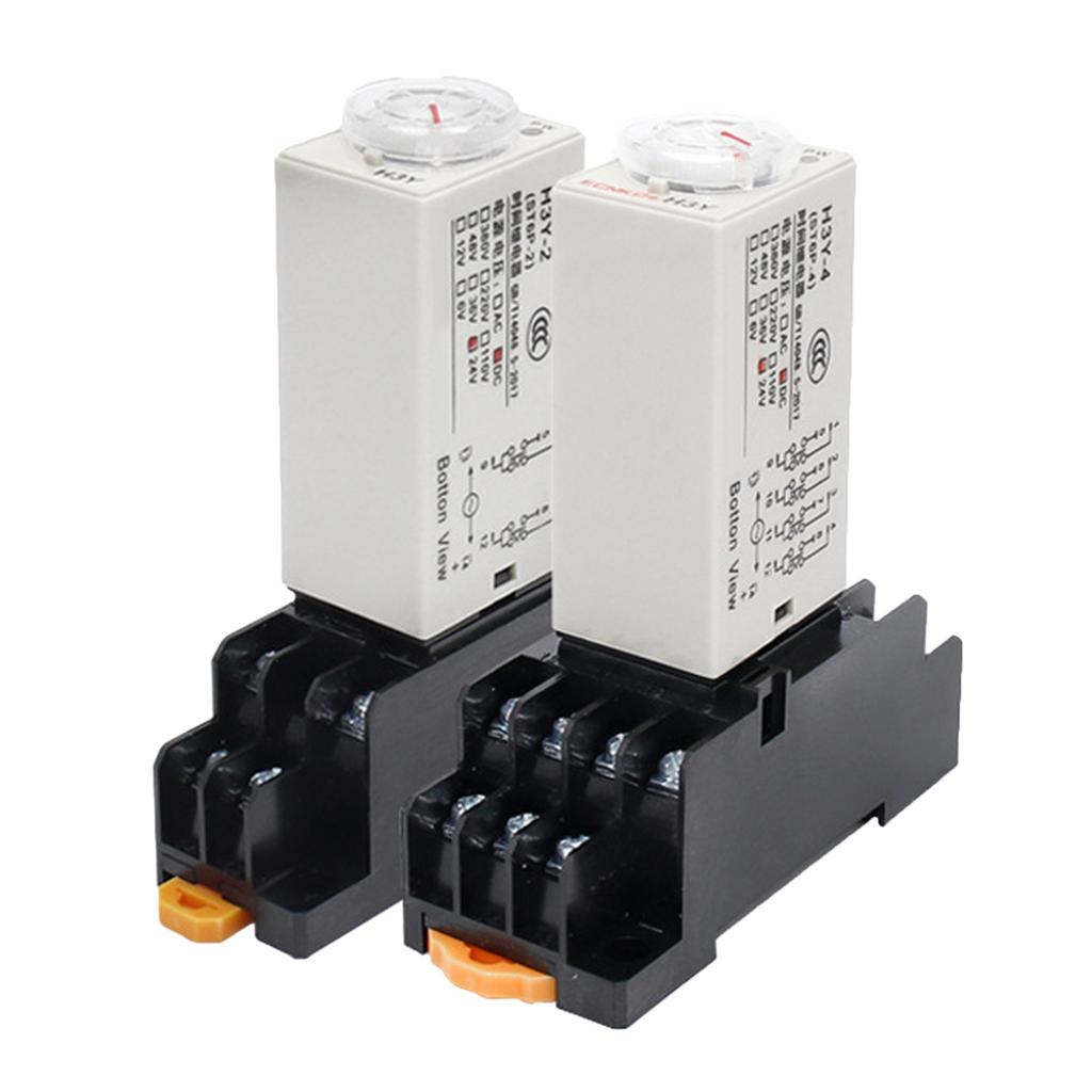 Power On Time Relay Delay Timer With Base Socket 10s Timer Timing Time Relay Power-on Delay Rotary Knob Enduring