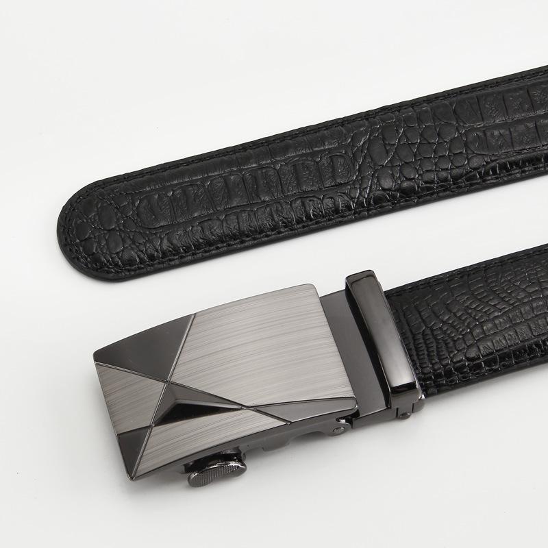 

Ремни для мужской натуральной коровьей кожи двухслойной кожи высококачественный ремень деловой повседневный ремень с автоматической пряжкой 110-130CM