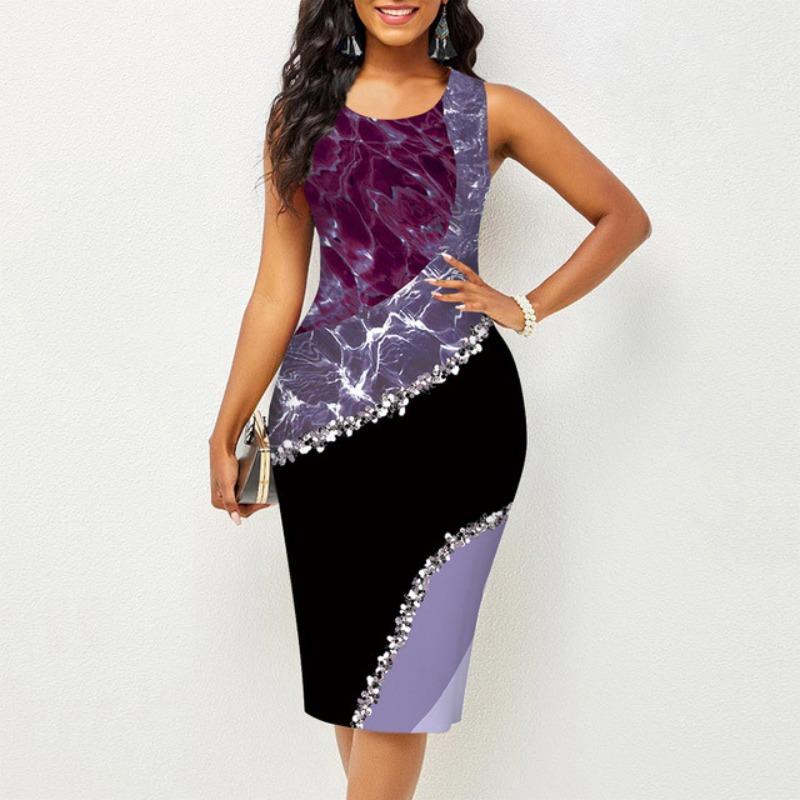 BITCED Fashion Summer Spring Sleeveless O-Neck  Casual Dresses