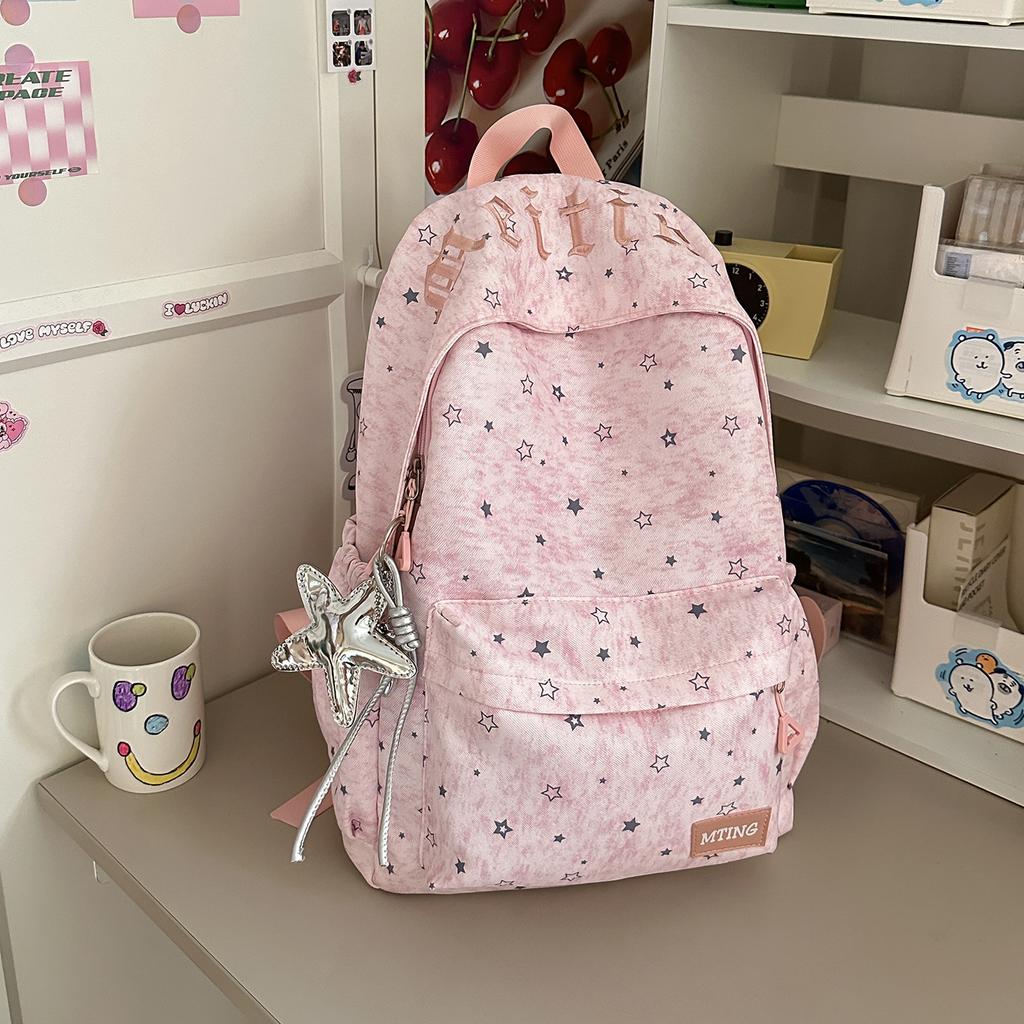 Schoolbag Korean small fresh college student simple star backpack lightweight versatile large capacity fashion junior high school student schoolbag