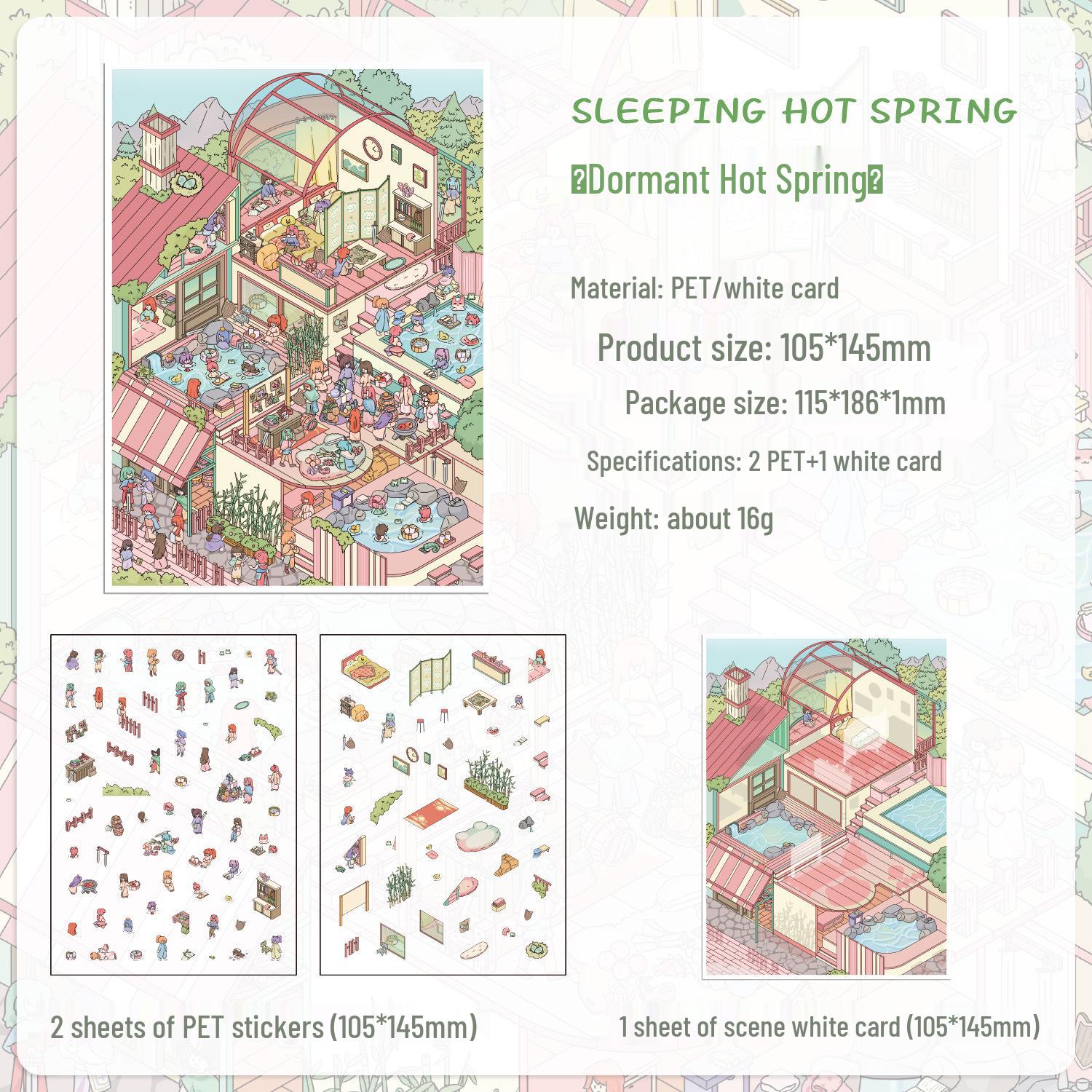 ZABC Cross Border Exploration Handbook Series: Creative Scenery Stickers - Miniature DIY Collage Material, 4 Styles.