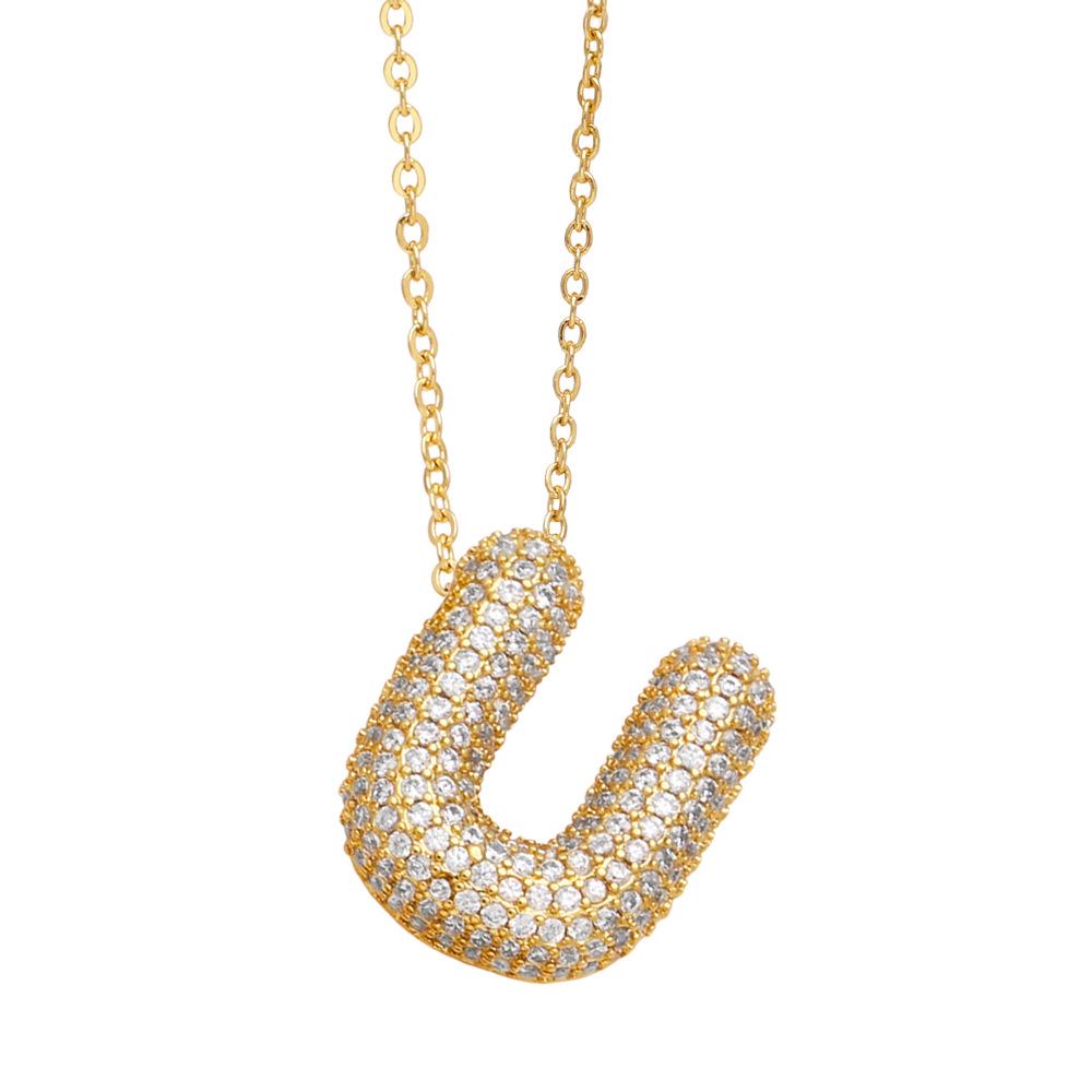Zircon Alphabet Necklace: Elegant Clavicle Chain for Women