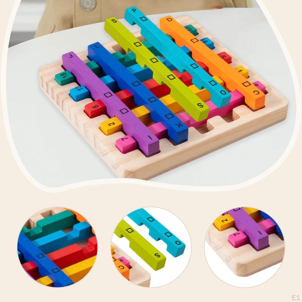 Stacking Travel Game Wooden Rainbow Puzzle Creativity Educational Interactive Matching Teaser for