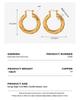 European Retro Style 18k Gold-Plated Copper Twisted O-Shaped Ear Cuff Earrings