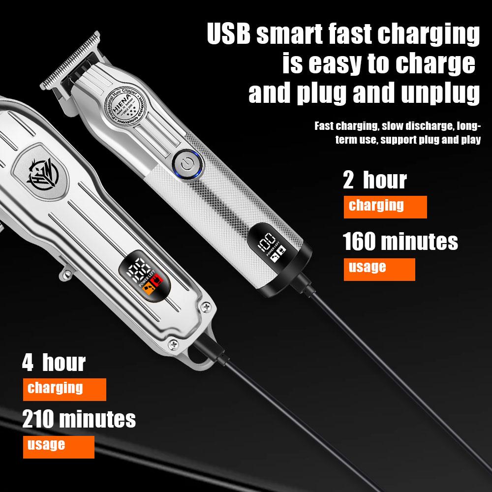 Hair Trimmer Professional new hair trimming set Clipper Cordless Barber Rechargeable Hair Cutting Machine Metal Trimmer for Men