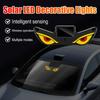 Solar Powered Suction Cup Car Neon Light Wireless Demon Eye LED Ambient Light USB Rechargeable Atmosphere Breathing Lamp Decor