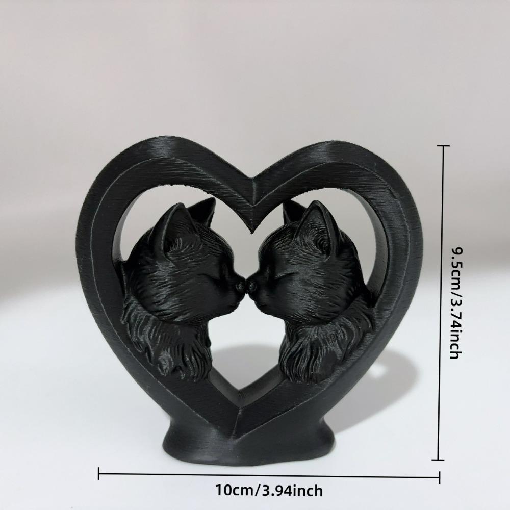 Love Couple Cat Statue Ornament, Kiss Couple Cat Sculpture, Love Cat Home Desktop Decoration, Perfect Gift for Cat Lovers