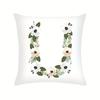 Plant Flowers Alphabet Printed Cushion Cover Spring Home Seat Decorative Pillowcase  Square Polyester Letters Pillow Cover