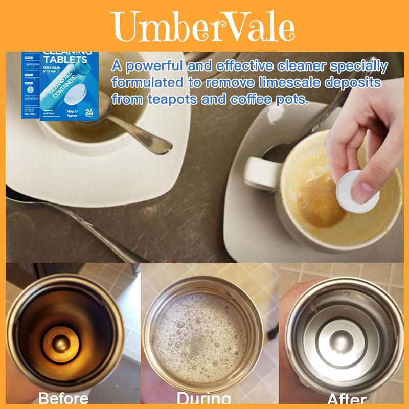 Multi Purpose Cleaning Tablet With Mint Scent For Water Bottles And Kettles