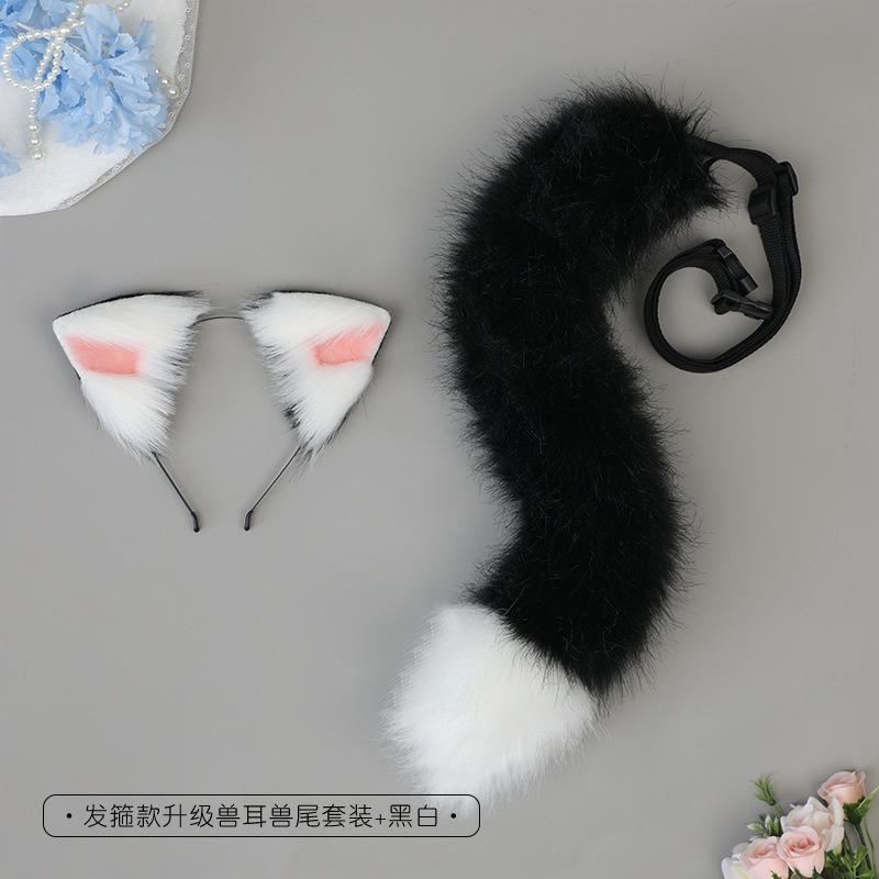 A piece of lolita jewelry, handmade imitation headband, upgraded animal ear tail accessories set.