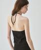 Deuloupisumeon Soft Layer Halter Neck Sleeveless Top [Black]