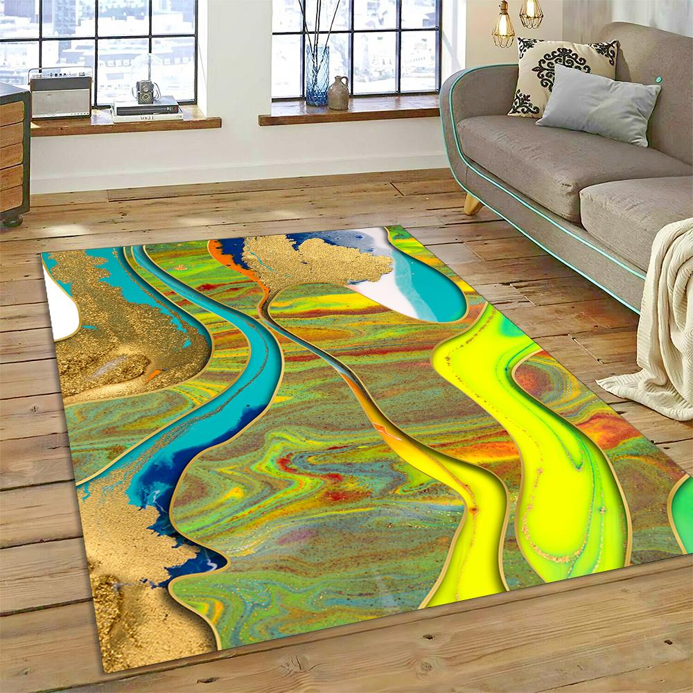 

Dream Colour Splendid Marble Gold Nordic Rug for Home Living Room Bedroom Sofa Doormat Kitchen Decor Mat 60*90cm