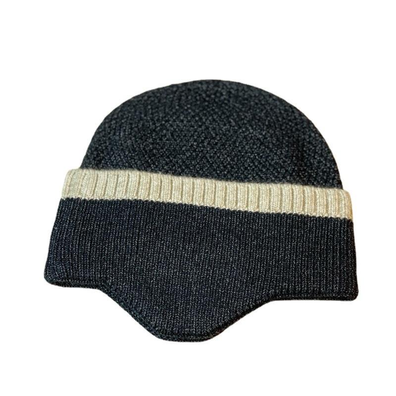 Warm Woolen Hats for Men and Women Fashionable Color Matching Korean Style Cold Hats Versatile and Trendy Styles That Show Your Face.