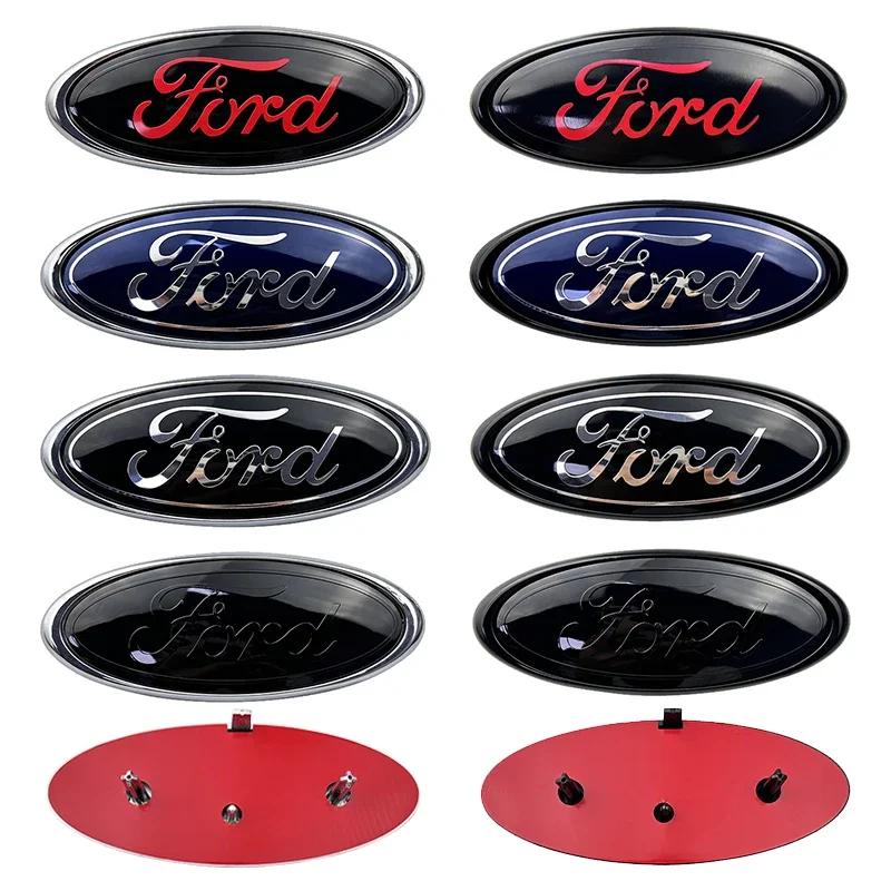 Autoaufkleber 14,6x5,7cm Emblem Auto Frontabdeckung Kühlergrill Abzeichen für Ford Kuga Focus Ranger Mustang Mondeo Fiesta Explorer Transit Acc
