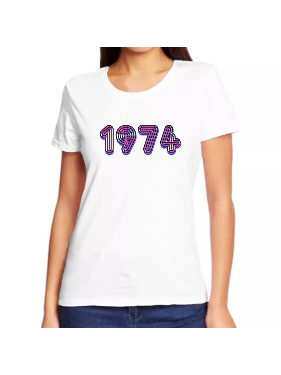 T-shirt with the year of birth 1974 S