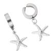 Hypoallergenically Stainless Steel Earrings Elastic Clip Starfish/Seashells Decorations Daily Wear Ear Accessories