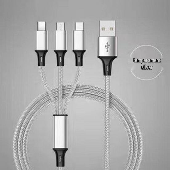 Woven 4-in-1 Fast Charging Data Cable for Huawei, Android, Apple, and Type C Devices
