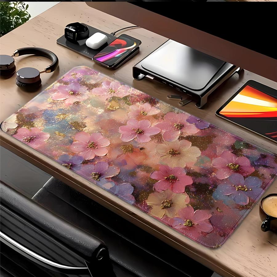 

Colored Flowers overlock Mouse Pad Game Console Pad Computer Laptop Pad Desk accessories Keyboard Mouse Pad office Pad 220x180x2mm