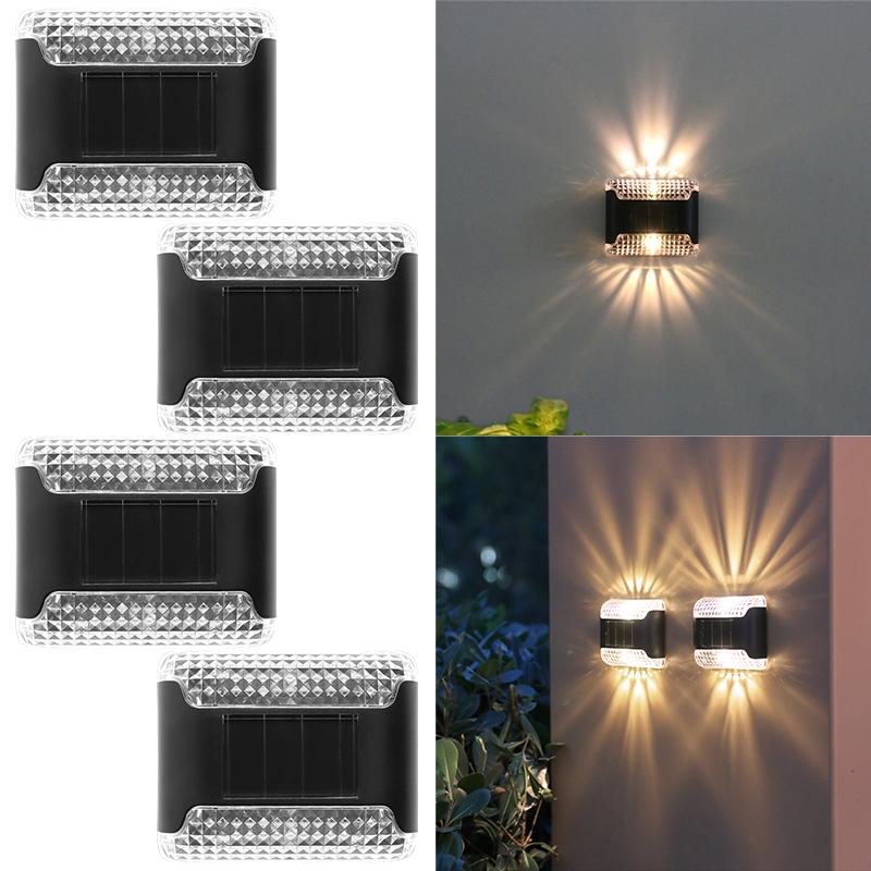LED Solar Wall Lamp Outdoor Waterproof Light Control Sensor Lamp for Garden Courtyard Terrace Porch Staircase Fence