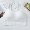 Women's Ribbed V-Neck Cami Top, Seamless U-Back Bralette with Built-in Bra