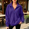 Women's Casual Half-Zip Pullover Sweatshirt, Color Long Sleeve Top for Everyday Wear