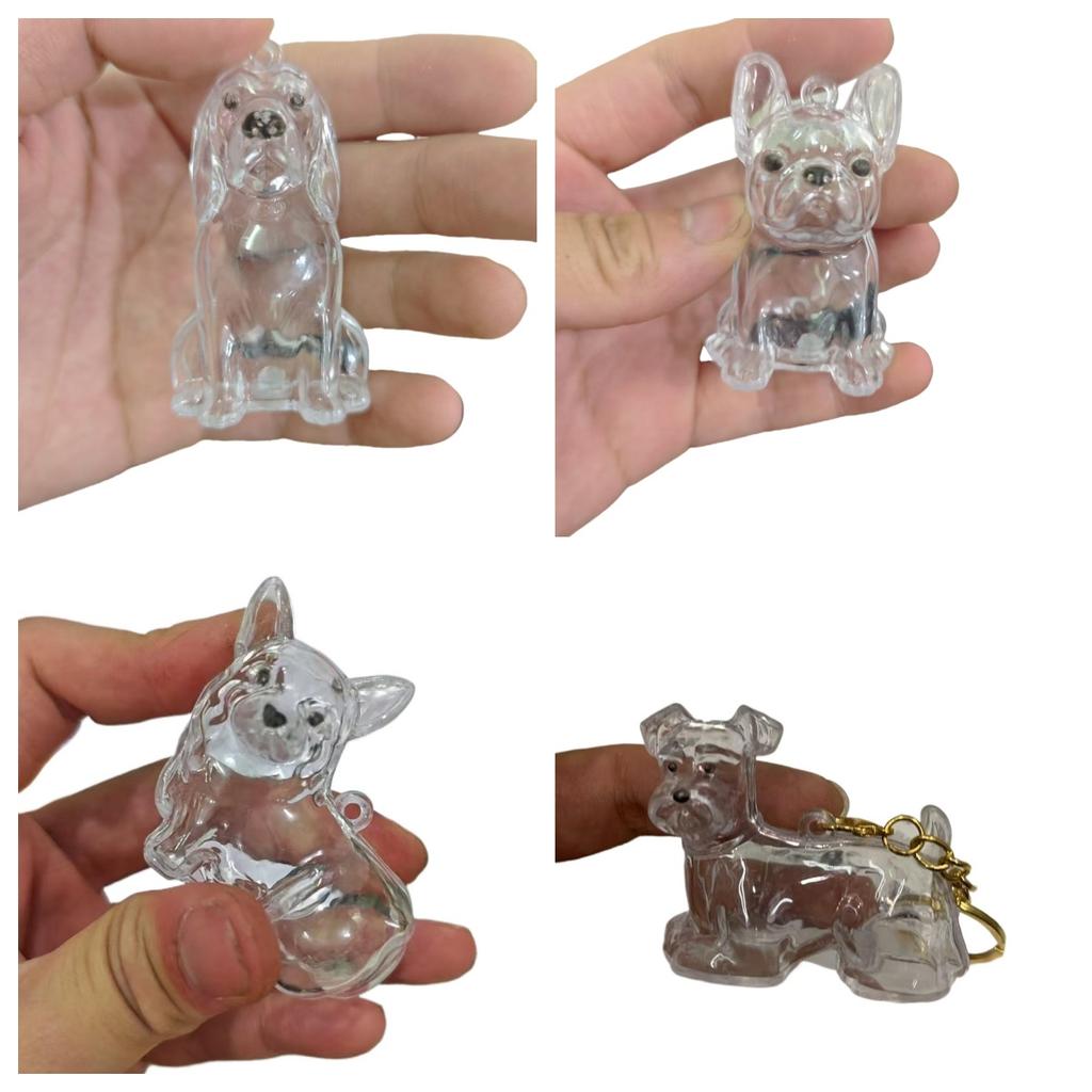 Dog Shape Pet Hair Storage Box Transparent DIY Handmade Pet Hair Keychain Backpack Decor Accessories Souvenir Collection Gift