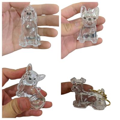 Dog Shape Pet Hair Storage Box Transparent Diy Handmade Pet Hair Keychain Backpack Decor Accessories Souvenir Collection Gift