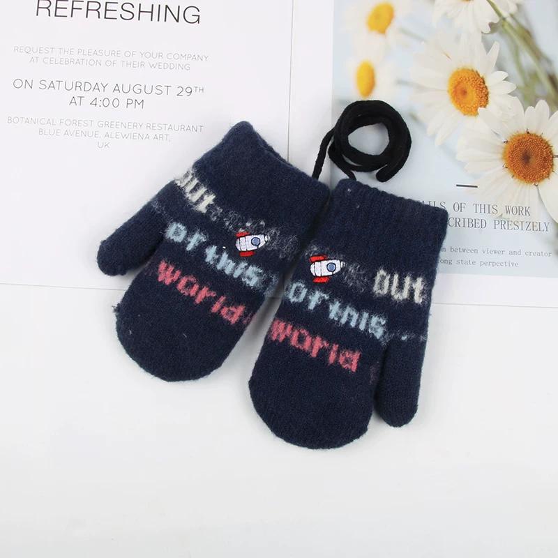 Baby Gloves for Autumn and Winter, Thickened and Fleece-Lined for Warmth, Suitable for Toddlers, Boys and Girls, Cute Dinosaur Design, Mittens