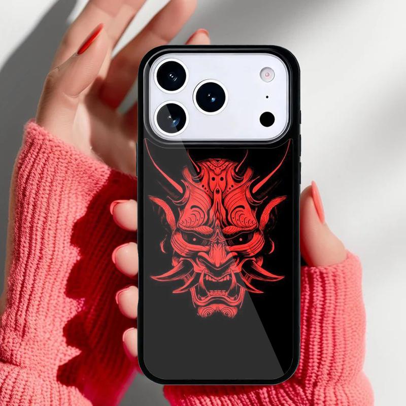 Samurai Oni Mask Phone Case for iPhone 17 Air 16e 15 14 13 Pro Max Back Cover for 12 11 Pro Coque