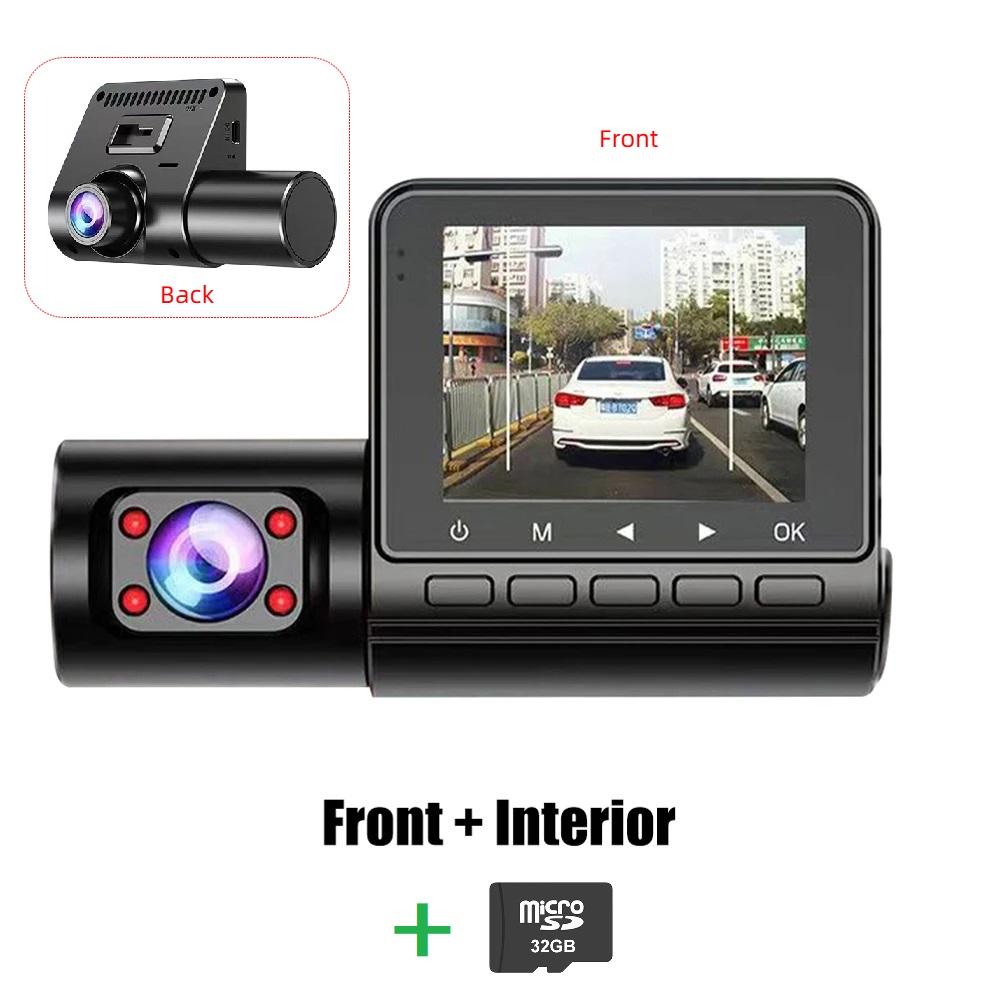 3-Kanal-Kamera 360 Dashcam Nachtsicht 2,4-Zoll-IPS-Bildschirm Parkmonitor 1080P Aufnahme 170 Weitwinkel