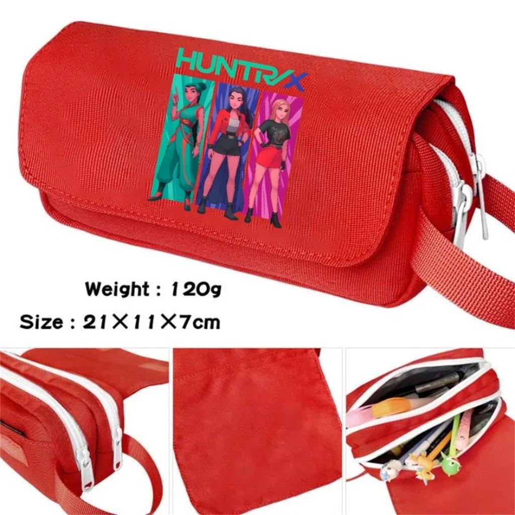 Cartoon Print Large Capacity Double Layer Portable Pencil Bag, Stationery Bag For Primary And Secondary School Students