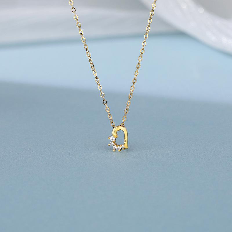 

Темпераментное полое бриллиантовое сердце ожерелье для женщин легкая роскошная высококачественная цепочка для свитера с цепочкой для воротника