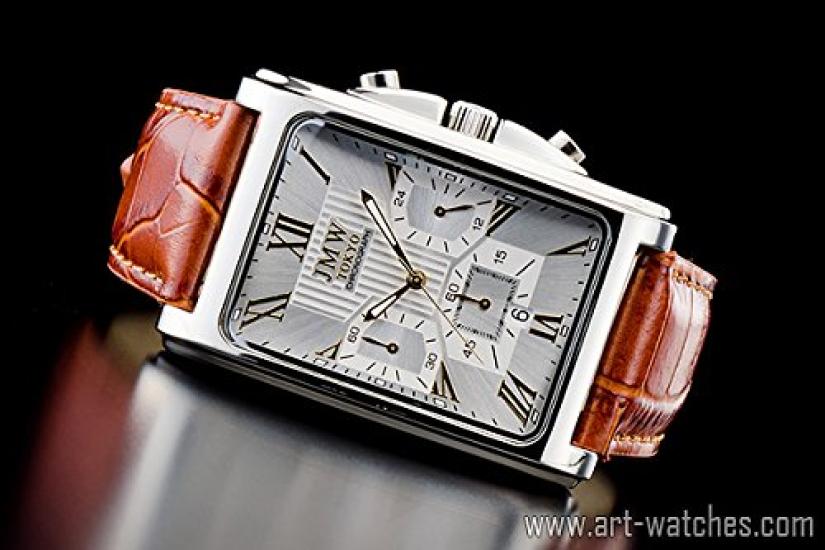 JMW TOKYO Square Silver Square Rectangular Limited Edition Seiko Quartz Leather Genuine Simple Popular for Day Gift To 300 Pieces Men's Watch, & Gold,