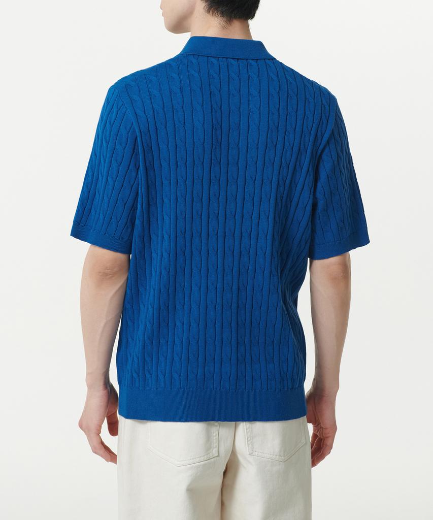 Musinsa Standard Cable Knitted Polo Shirt [Blue]