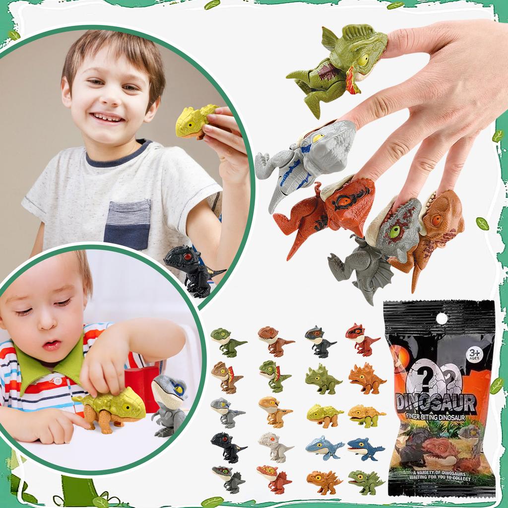 A Bag Of Simulated Dinosaur Finger Chewing Toys With Movable And Deformable Joints, Plastic Models, Small Dinosaurs
