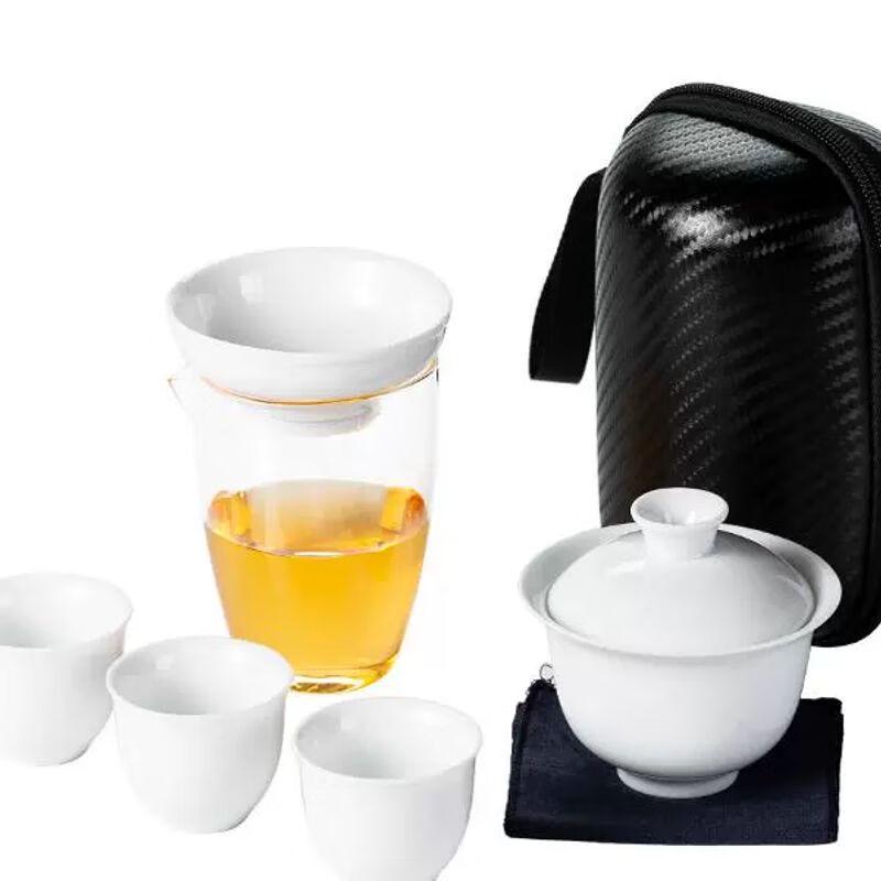 Dehua White Porcelain Portable Travel Tea Set