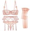 Varsbaby Damen BH-Set BH+Tangas+Strumpfbänder+Strümpfe 4-tlg