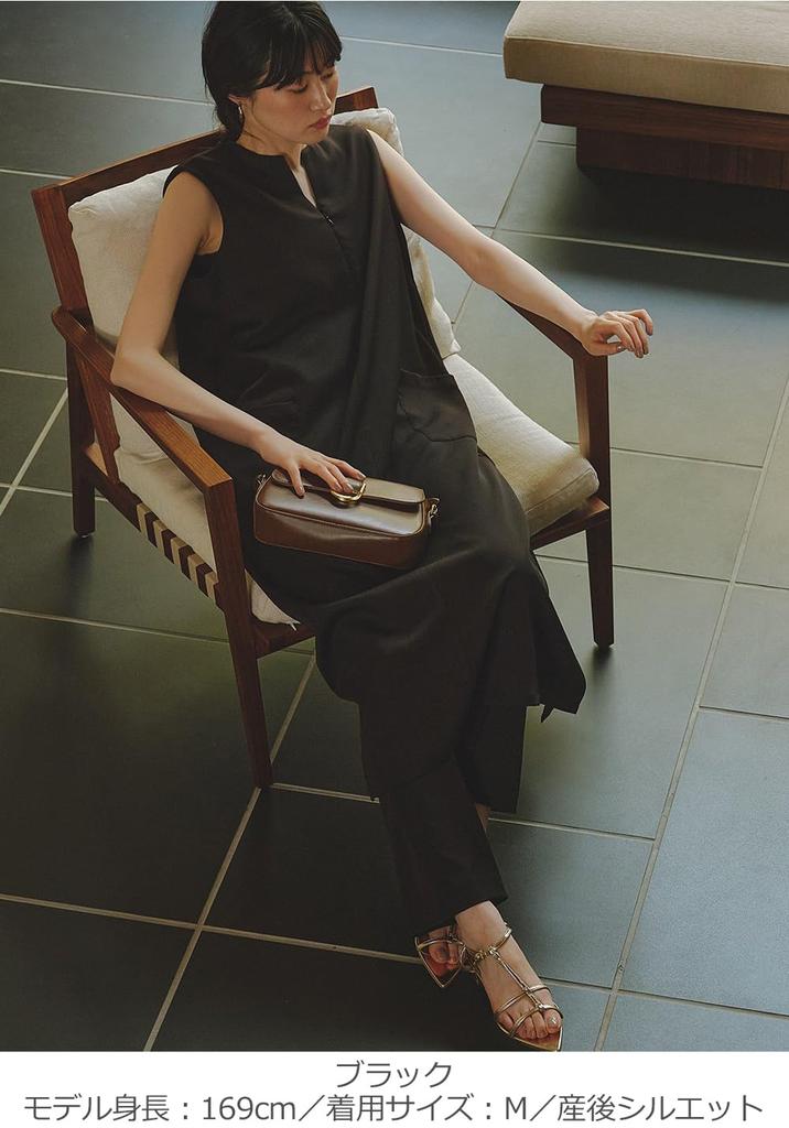 Maternity Can Be Used for a Long Time After Giving Key Long Maternity Easy To Office M Black 10377360 [ANGELIEBE] Dress, Birth, Neck, Dress, Prenatal,
