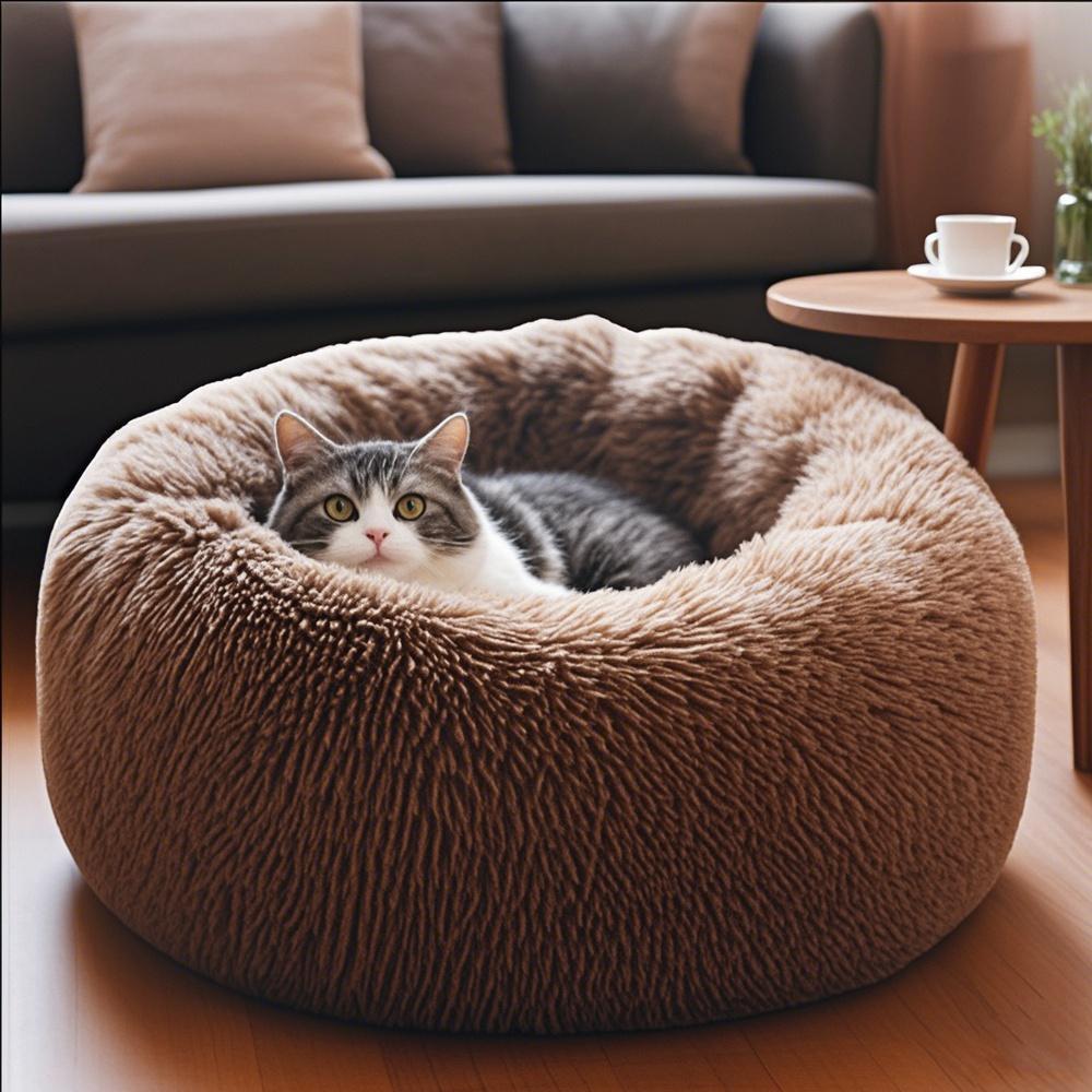 1 Pc All - Season Moisture - Proof and Non - Slip Plush Cat Litter - Made of Soft Polyester, Ideal Winter Warmth for Kittens Under 2.5kg