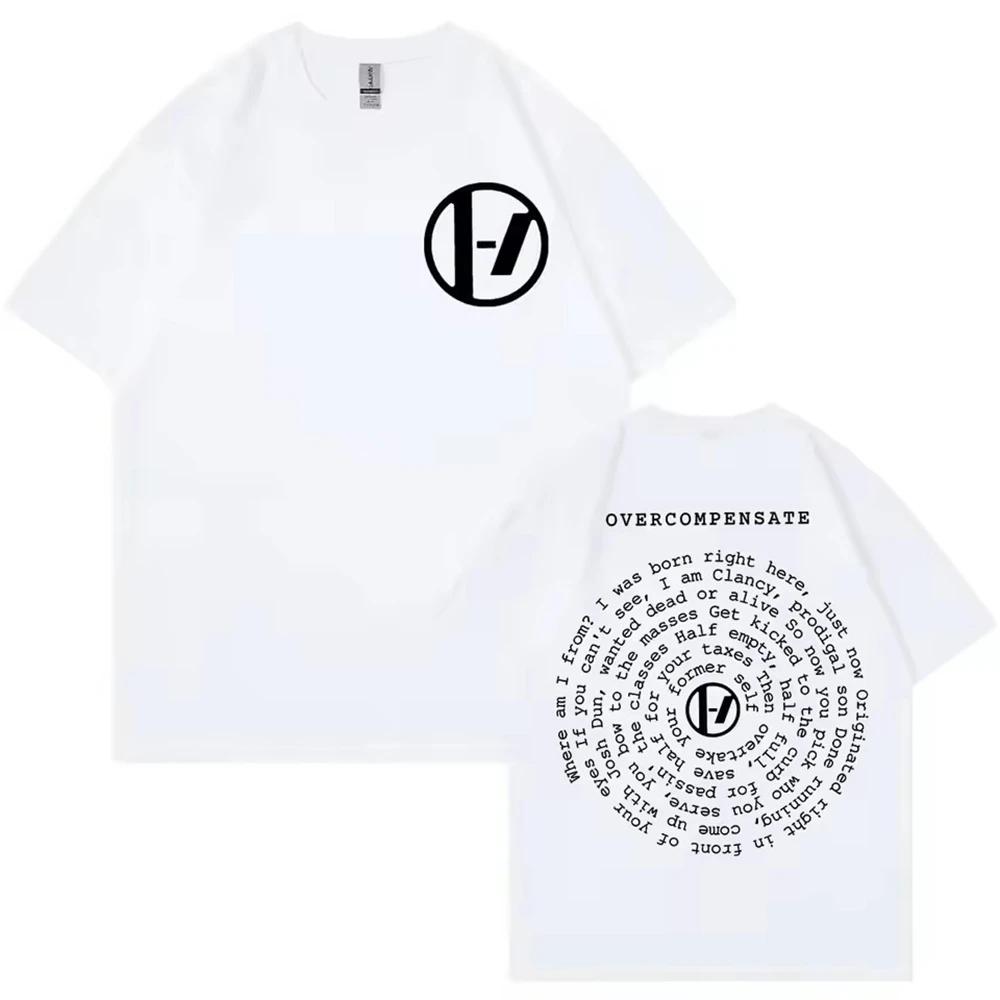 

ZX Футболка Twenty One Pilots Overcompensate Текст Мужская женская Одежда Футболка Homme Новая футболка с коротким рукавом и круглым вырезом с принтом Пуловер S
