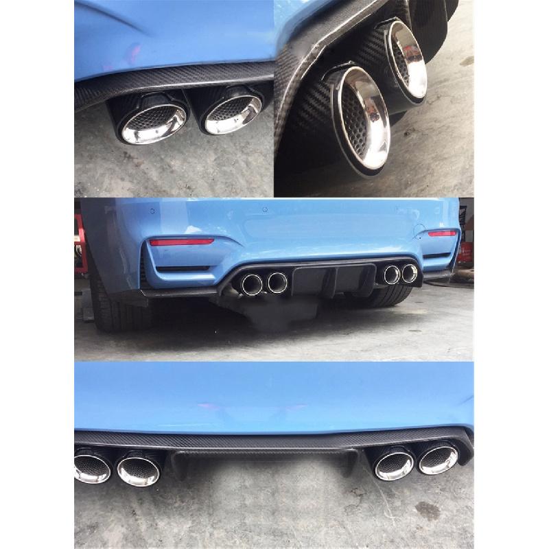 2Pc 60Mm-93Mm Glossy Carbon Fiber  For Bmw M