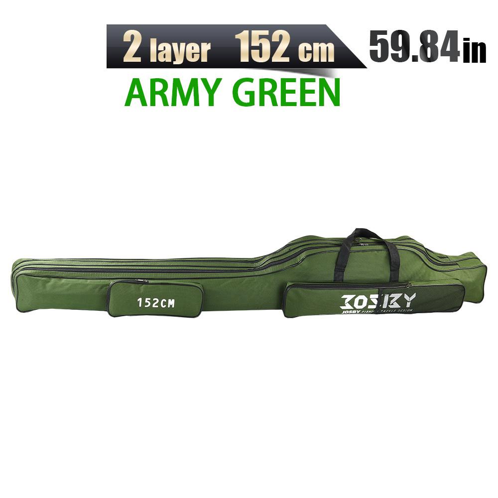 JOSBY 182CM-60CM Retractable Foldable Portable Waterproof Multi-Layer 2 3 Layer Oxford Cloth Fishing Rod Gun Bag Box Convenient